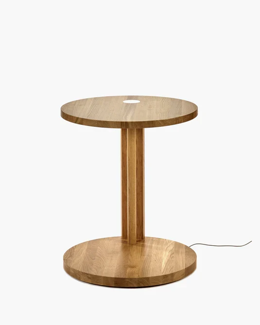 Table d'appoint S avec éclairage LED chêne nature Aura