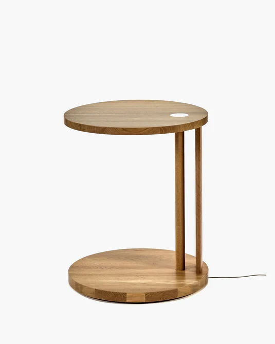 Table d'appoint S avec éclairage LED chêne nature Aura