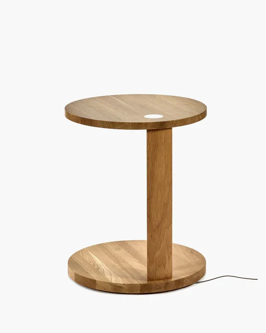Table d'appoint S avec éclairage LED chêne nature Aura