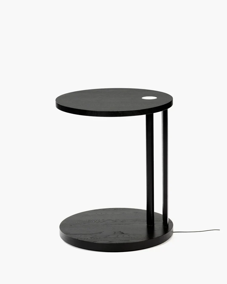 Table d'appoint S avec éclairage LED chêne noir Aura