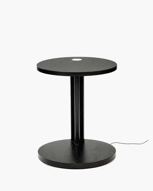 Table d'appoint S avec éclairage LED chêne noir Aura