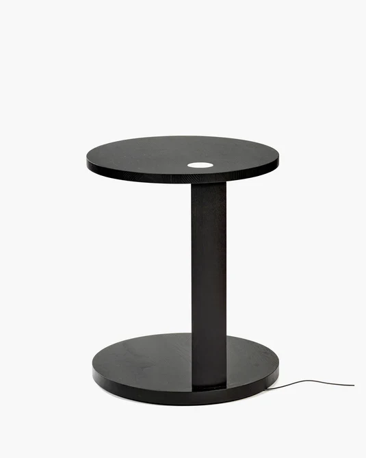 Table d'appoint S avec éclairage LED chêne noir Aura