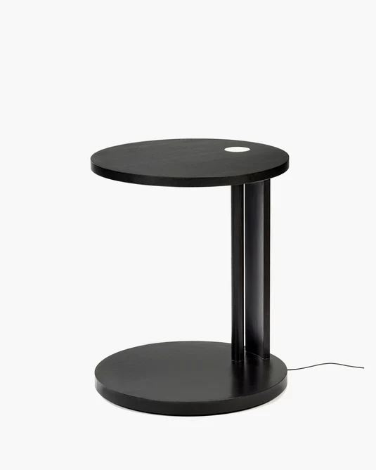 Table d'appoint S avec éclairage LED hêtre noir Aura