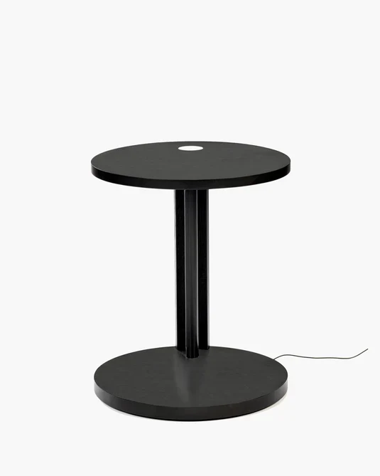 Table d'appoint S avec éclairage LED hêtre noir Aura