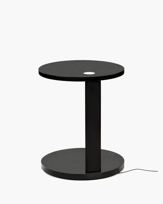 Table d'appoint S avec éclairage LED hêtre noir Aura