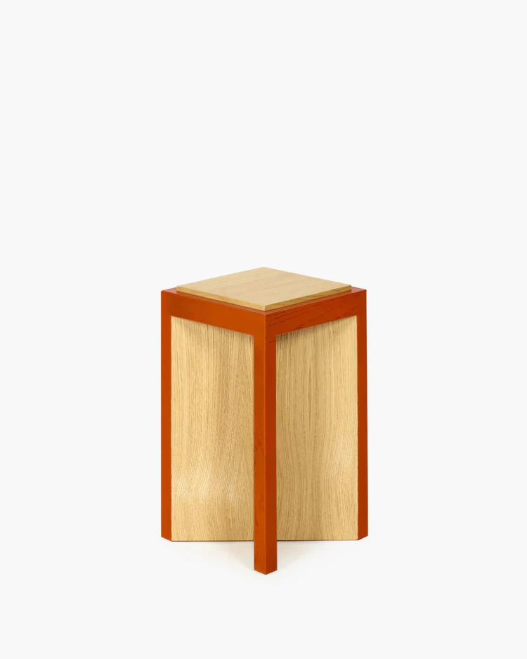 Table d'appoint chêne creme Kubé 4