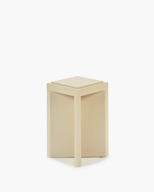 Table d'appoint chêne creme Kubé 4