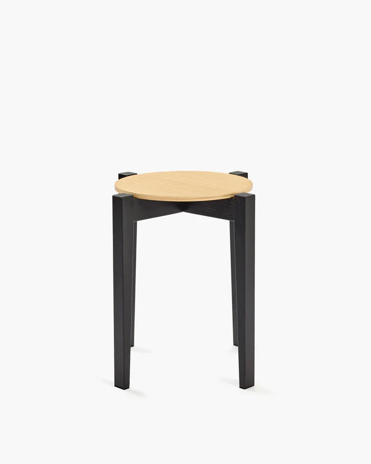 Tabouret hêtre noir/chêne naturel Eloïs