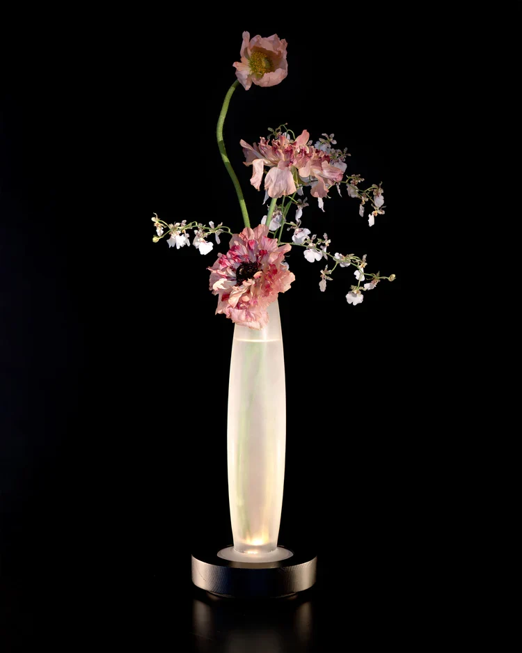 Vase/lampe de table noir/blanc Lys 2