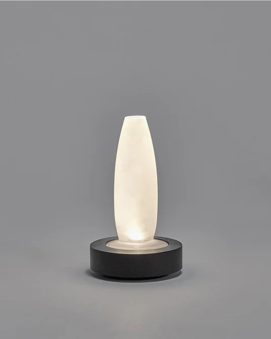 Vase/lampe de table noir/blanc Lys 1