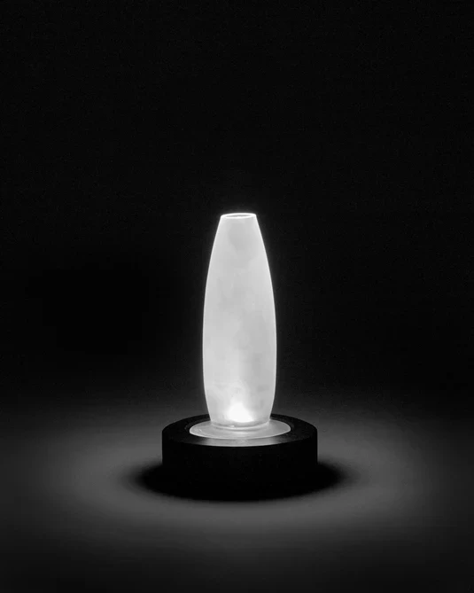 Vase/lampe de table noir/blanc Lys 1