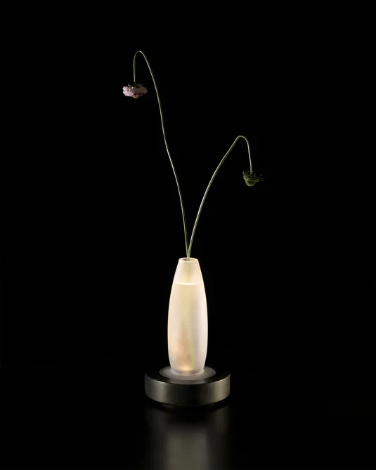 Vase/lampe de table noir/blanc Lys 1