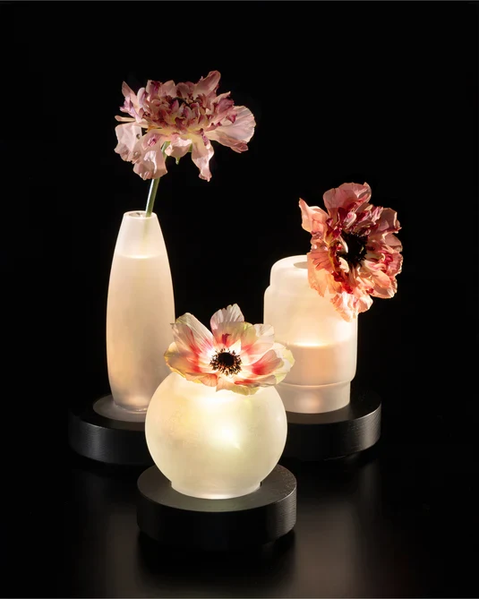Vase/lampe de table noir/blanc Lys 1