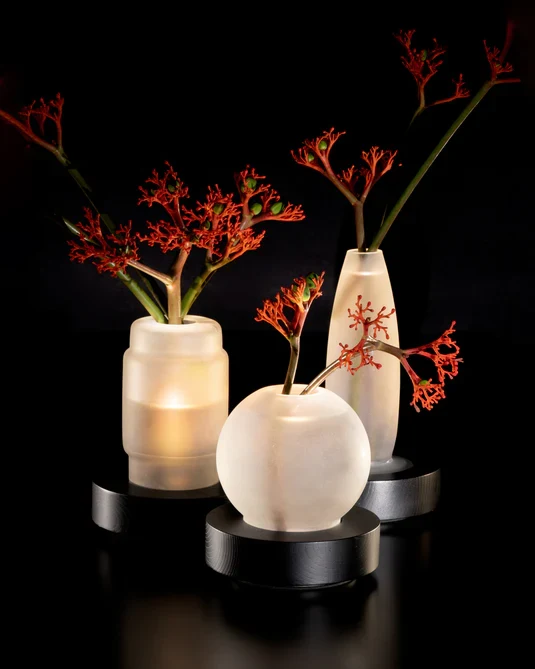 Vase/lampe de table noir blanche Luce