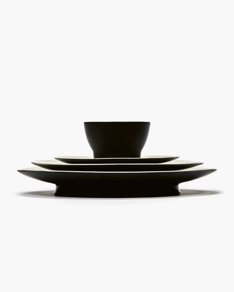 Tasse sans anse noir/blanc cassé Ra