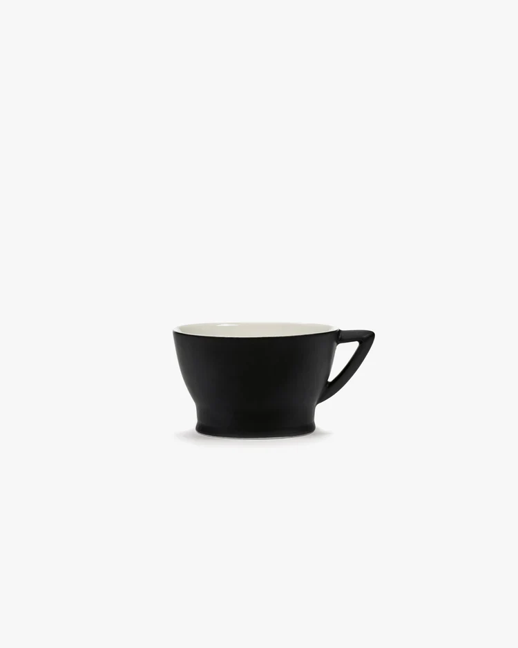 Tasse à café avec anse noir/blanc cassé Ra