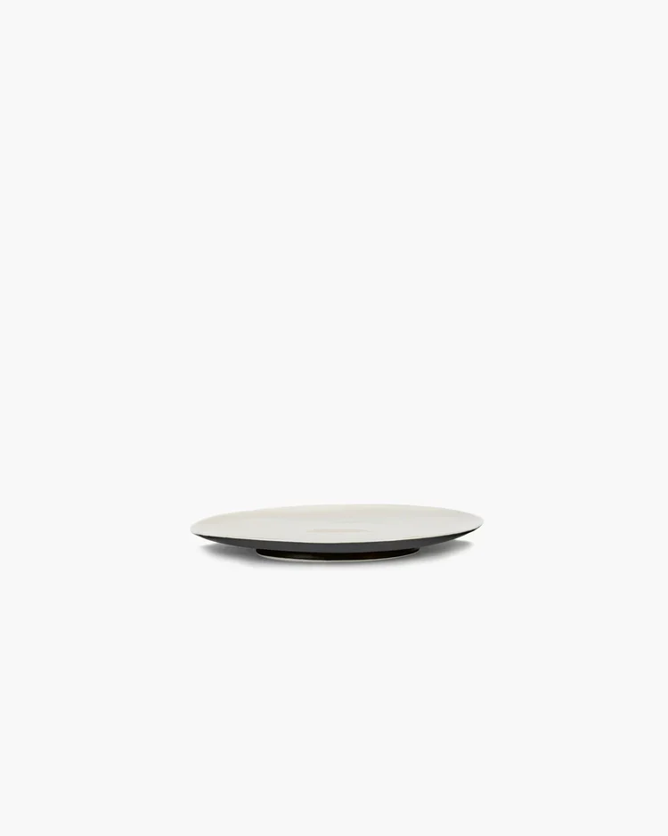 Assiette à petit-déjeuner noir/blanc cassé Ra