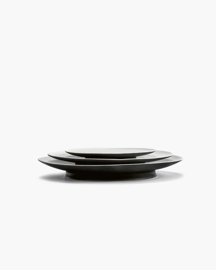 Assiette à petit-déjeuner noir/blanc cassé Ra