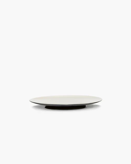 Assiette à entrée noir/blanc cassé Ra