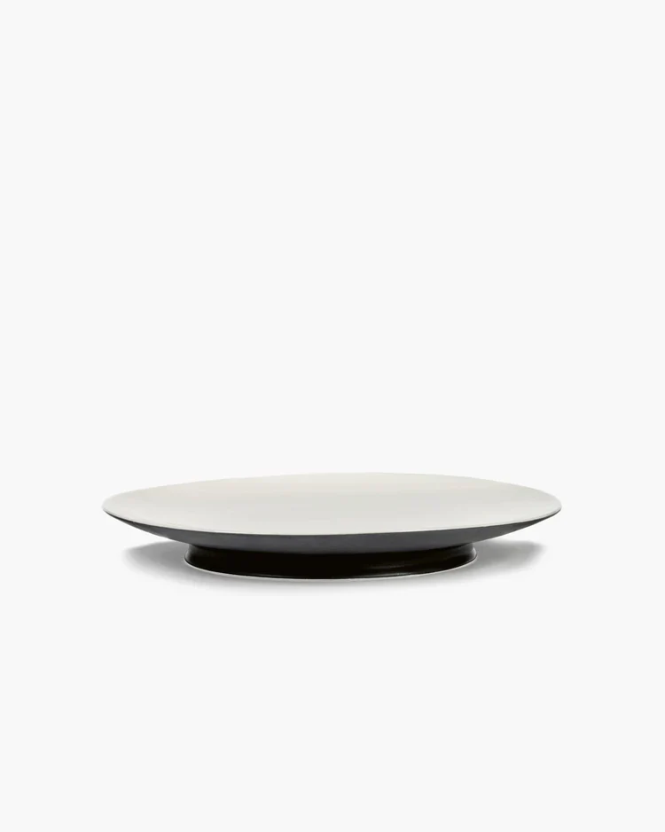 Assiette à dîner noir/blanc cassé Ra