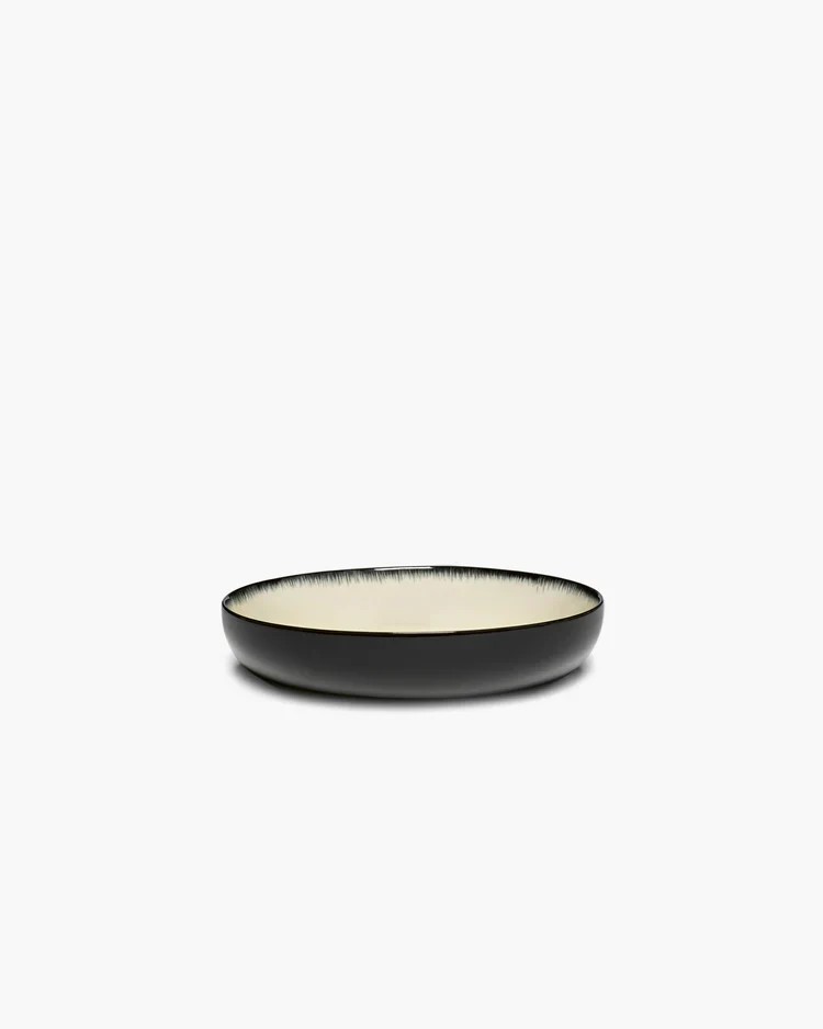 Assiette creuse M blanc/noir variation D Dé