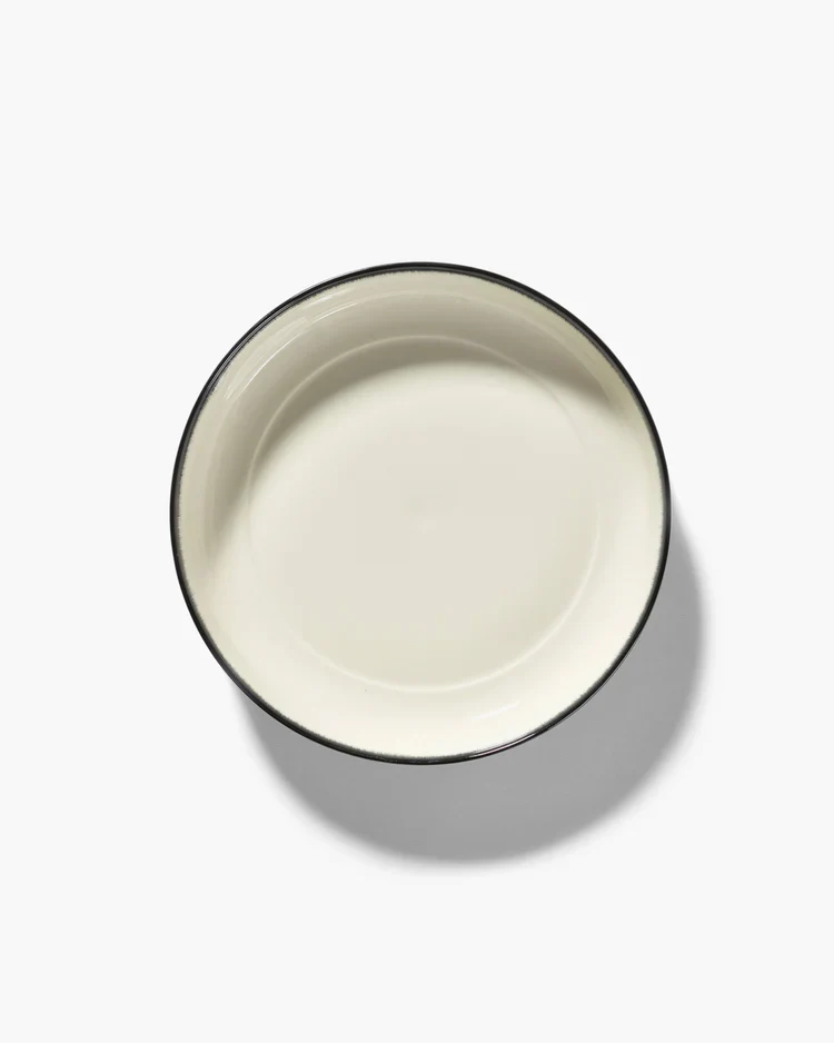 Assiette creuse L blanc/noir variation D Dé