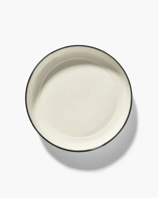 Assiette haute XL blanc/noir variation D Dé