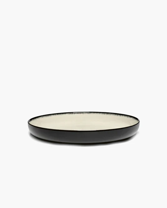Assiette haute XL blanc/noir variation D Dé