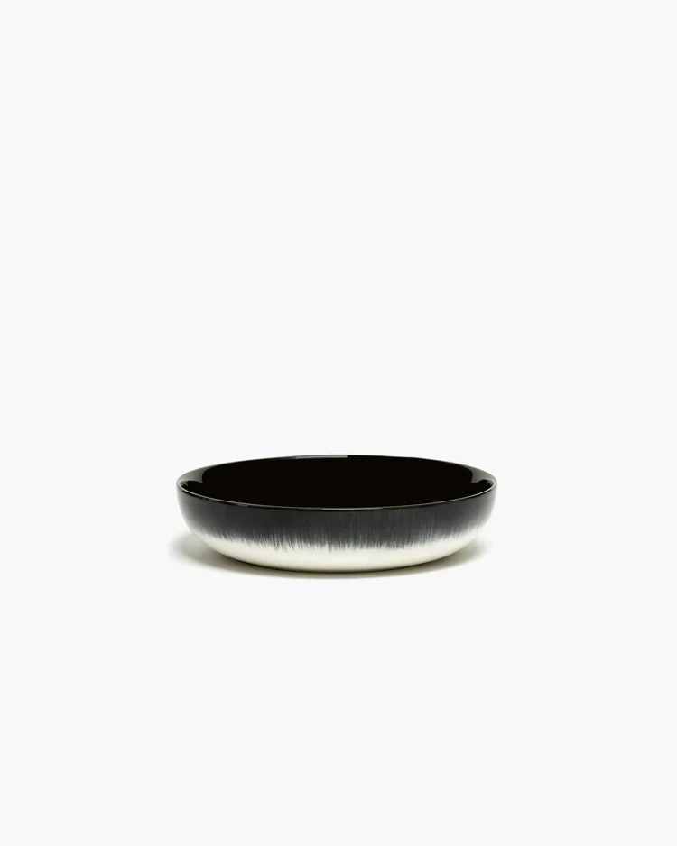 Assiette creuse M blanc/noir variation B Dé
