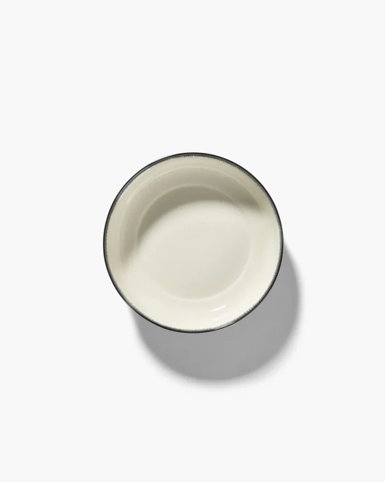 Assiette creuse M blanc/noir variation A Dé
