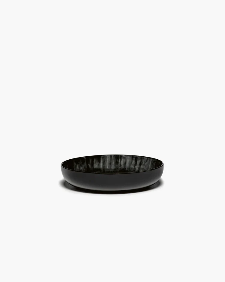 Assiette creuse M blanc/noir variation C Dé
