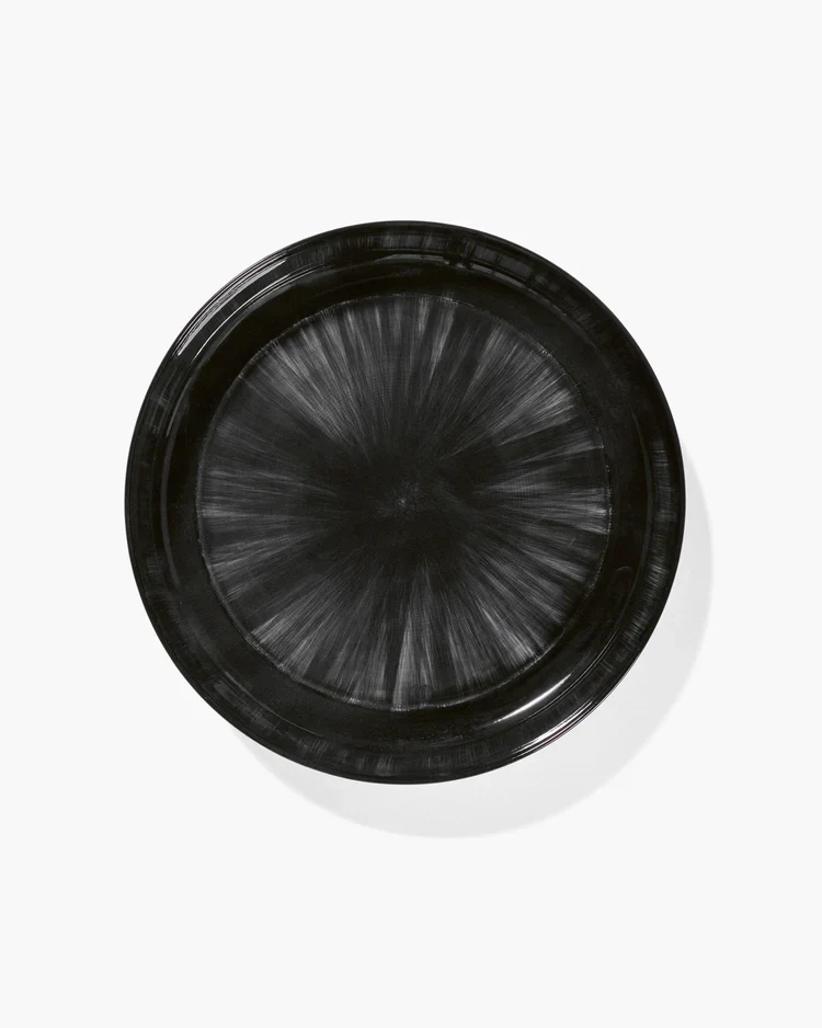 Assiette haute XL blanc/noir variation C Dé