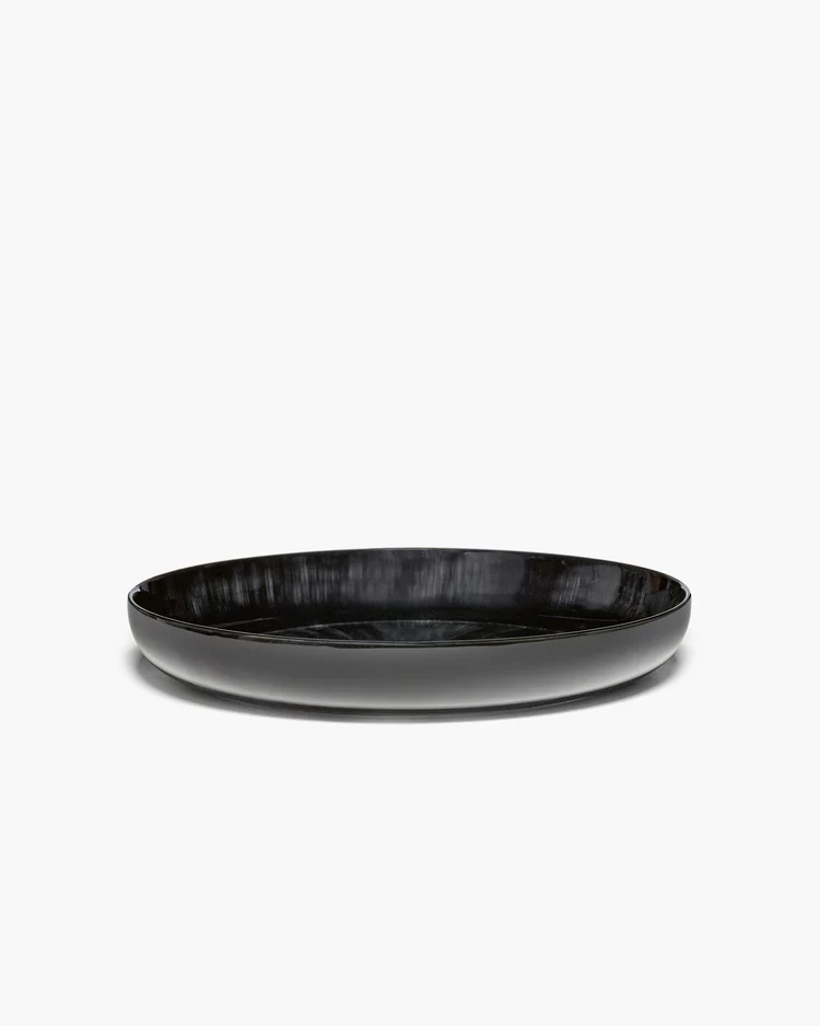Assiette haute XL blanc/noir variation C Dé