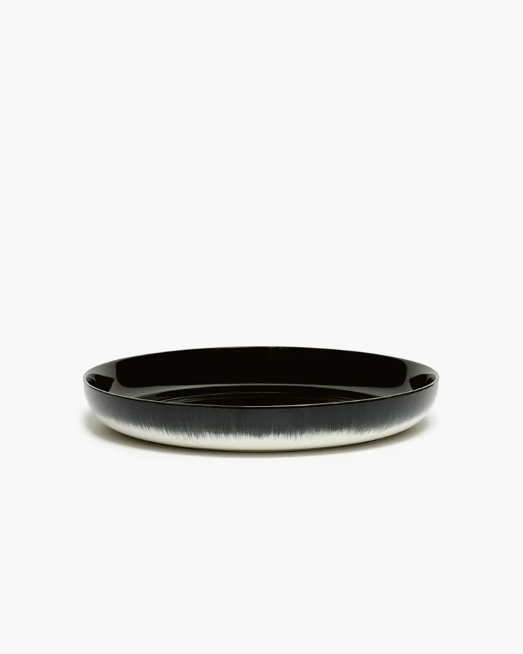 Assiette creuse XL blanc/noir variation B Dé