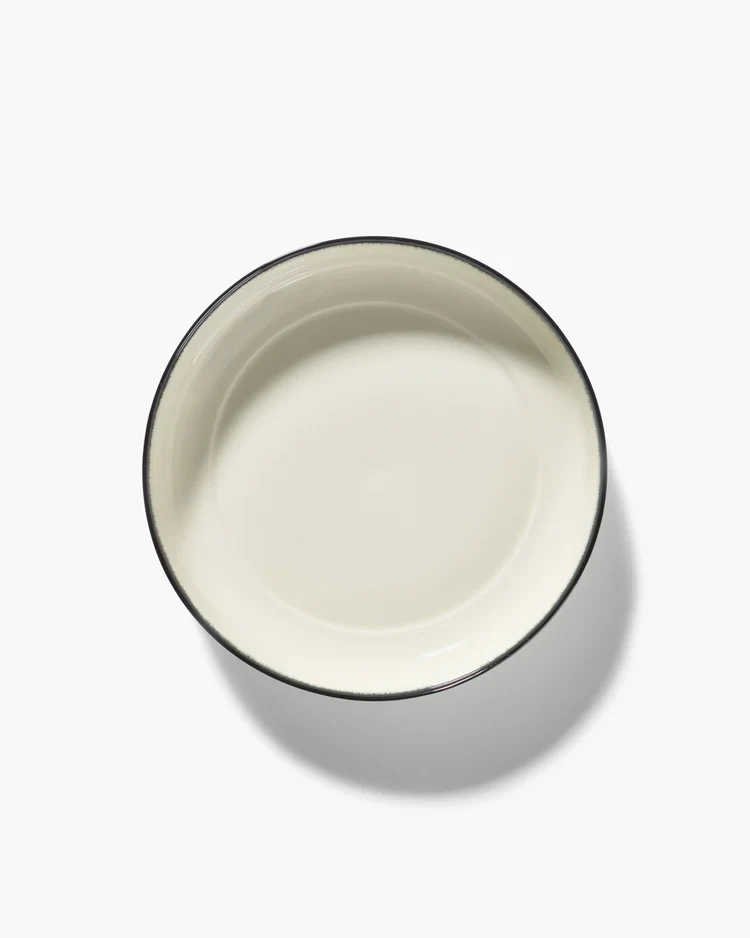 Assiette creuse L blanc/noir variation A Dé