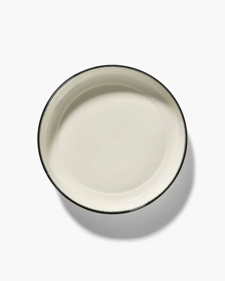 Assiette creuse XL blanc/noir variation A Dé