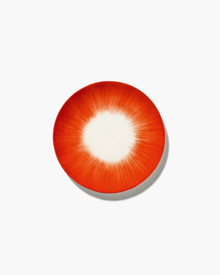 Assiette à petit-déjeuner blanc/rouge variation 5 Dé