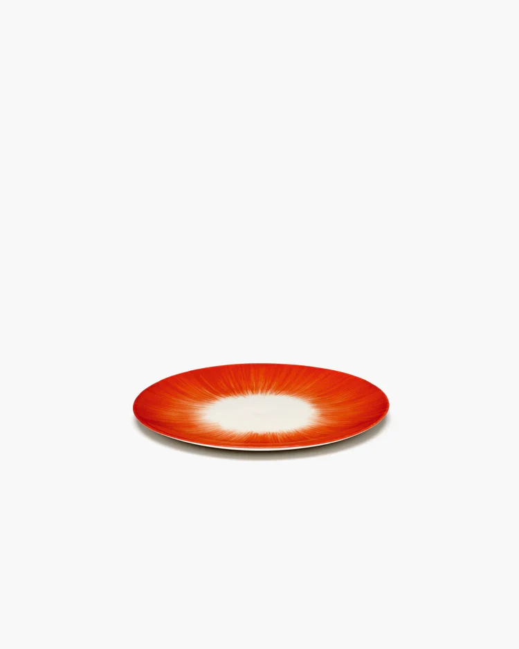 Assiette à petit-déjeuner blanc/rouge variation 5 Dé