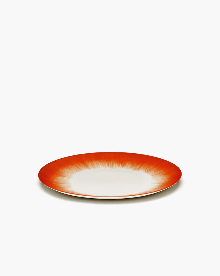 Assiette à entrée blanc/rouge variation 5 Dé