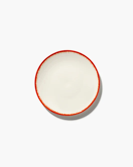 Assiette à petit-déjeuner blanc/rouge variation 2 Dé