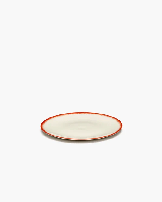 Assiette à petit-déjeuner blanc/rouge variation 2 Dé