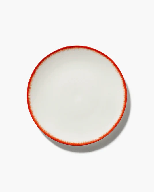 Assiette à entrée blanc/rouge variation 2 Dé