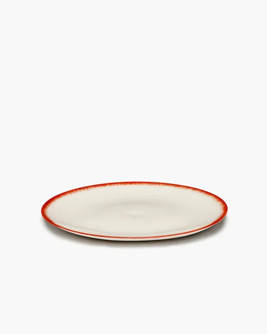 Assiette à entrée blanc/rouge variation 2 Dé