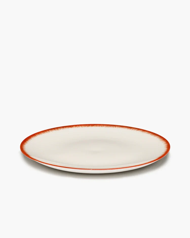 Assiette à dîner blanc/rouge variation 2 Dé
