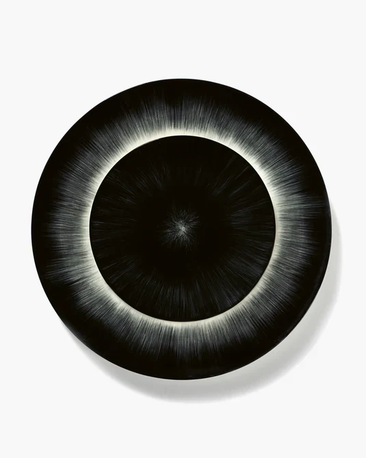 Assiette à petit-déjeuner blanc/noir variation 6 Dé