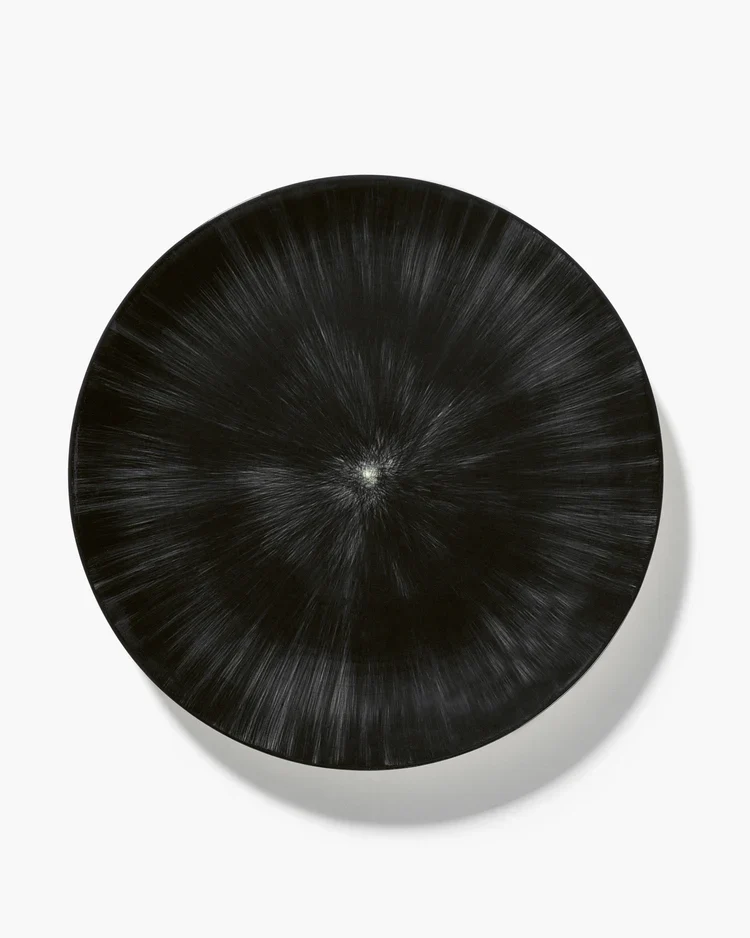 Assiette à dîner blanc/noir variation 6 Dé