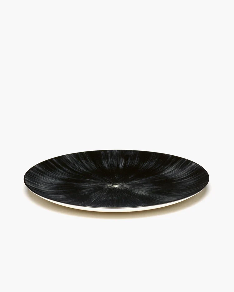 Assiette à dîner blanc/noir variation 6 Dé