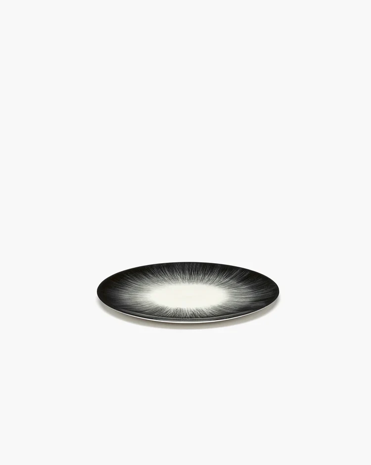 Assiette à petit-déjeuner blanc/noir variation 5 Dé