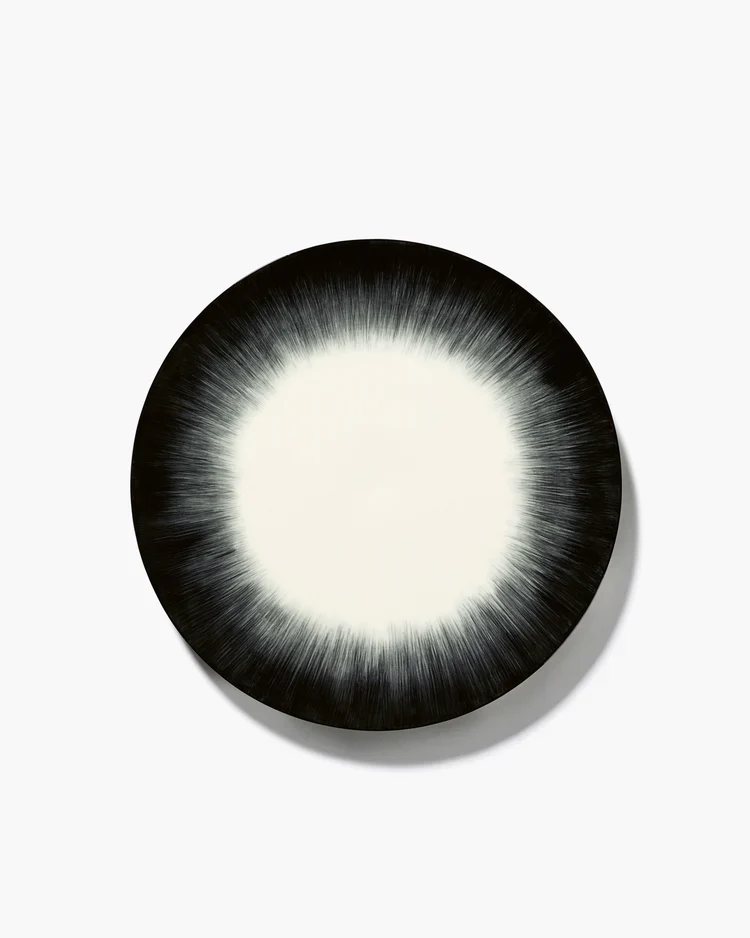Assiette à entrée blanc/noir variation 5 Dé