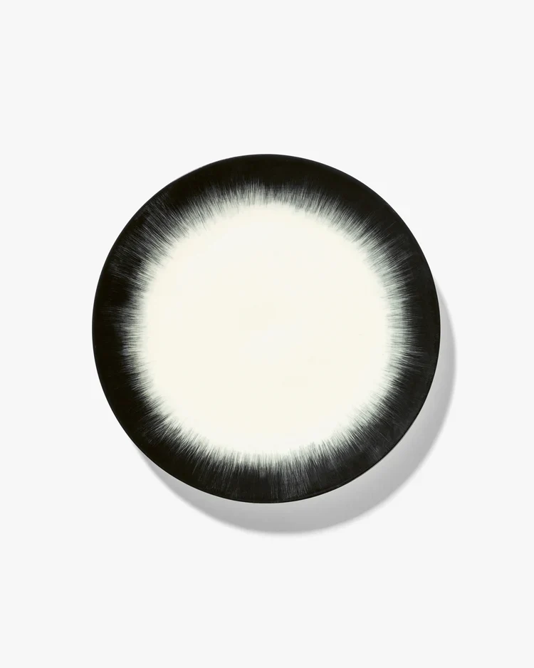 Assiette à entrée blanc/noir variation 4 Dé